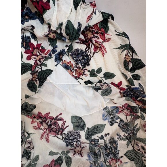 Illa Illa Floral High Low Maxi Midi Ruffle Dress Size S White Romantic Feminine - Picture 6 of 9